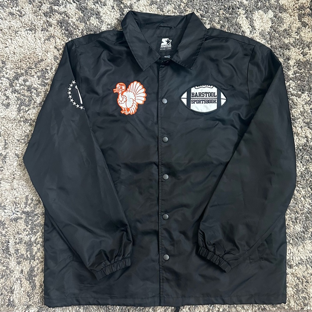 barstool sports overs club black label starter jacket
